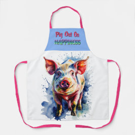 Funny Pig Out auf Happy Schürze
