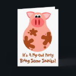 Funny Pig Out Friends Party Einladung Card<br><div class="desc">Niedliches Schweinefleisch aus kleinen Kartoffeldesigns sendet eine einladende Nachricht an Freunde,  um für ein Pig Out Party zu kommen!  Benutzen Sie diese lustigen Schweinekarten als Einladungen für eine Nacht mit den Mädchen oder eine GRILLEN mit Freunden,  oder irgendein Potluck Party.</div>