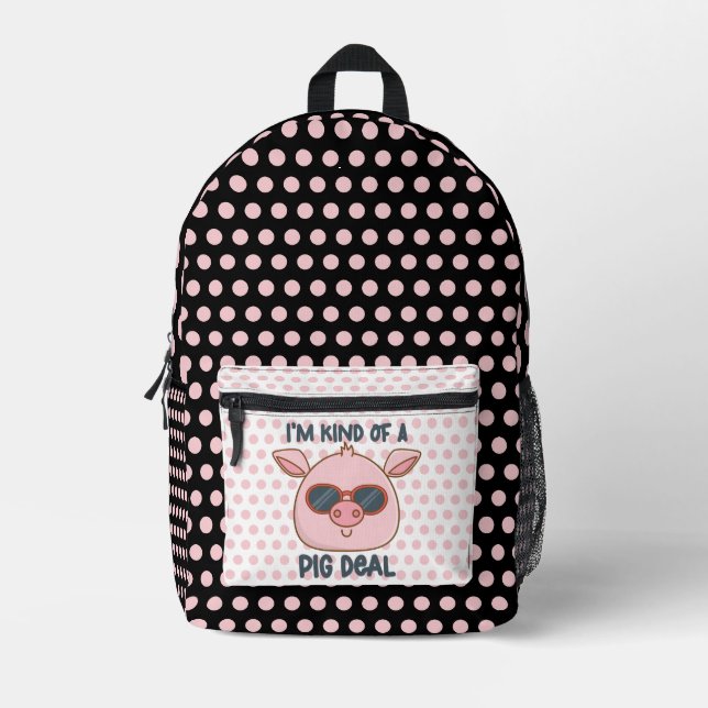 Funny Pig Pun Bedruckter Rucksack (Vorderseite)