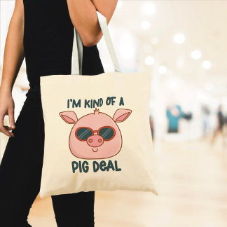 Funny Pig Pun Tragetasche