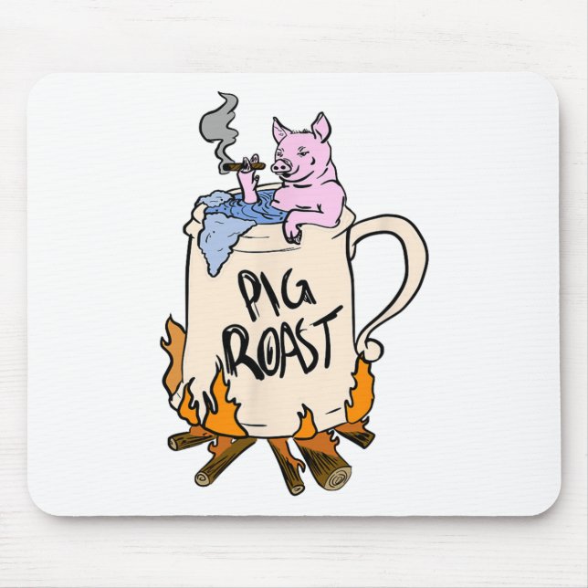 Funny Pig Roast in einem Bier Stein Geschenk Mousepad (Vorne)