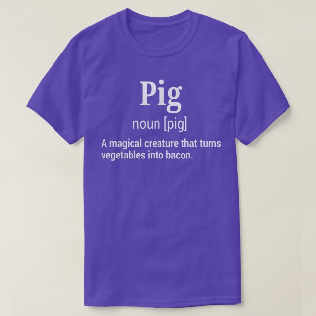 Funny Pig und Bacon Definition Unglaublich witzig  T-Shirt (Design vorne)