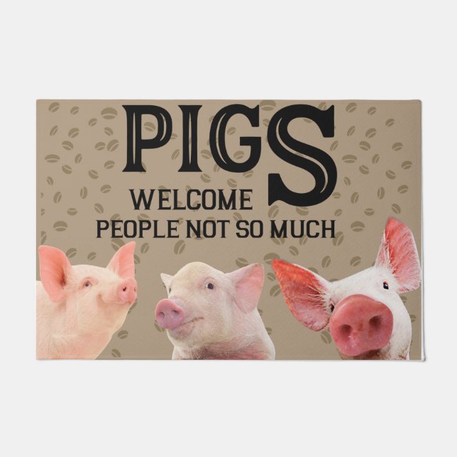 Funny Pig willkommen Leute nicht so viel Rug Fußmatte (Vorderseite)