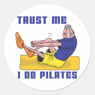 Funny Pilates Runder Aufkleber
