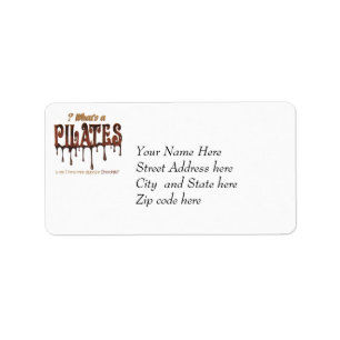 Funny Pilates tauchte in Schokolade Adressaufkleber