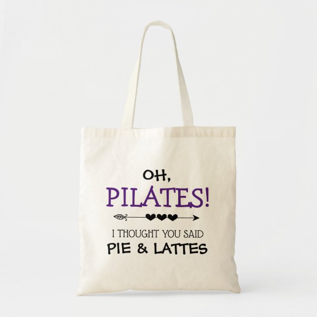 Funny Pilates Typografie Tragetasche (Vorne)