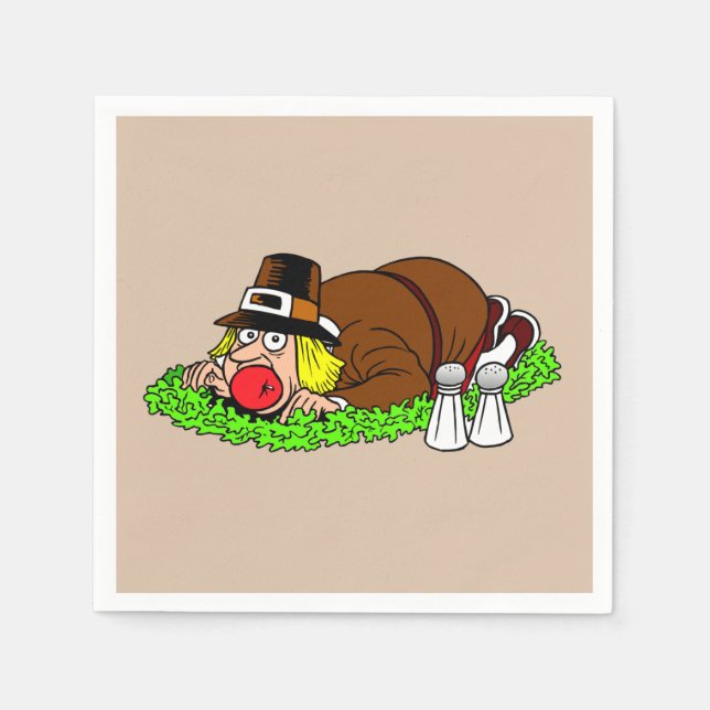 Funny Pilgrim Picture Serviette (Vorderseite)