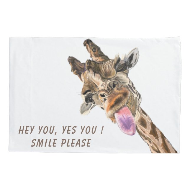Funny Pillow Case mit spielerischer Giraffe - Läch Kissenbezug (Rückseite)