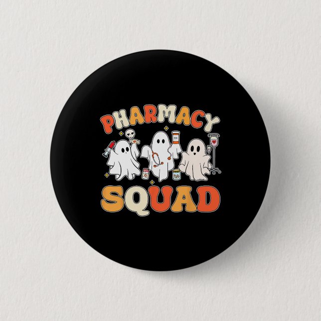 Funny Pills Pharmacy Pharmacist Squad Niedlich Hal Button (Vorderseite)