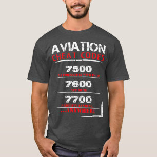 Funny Pilot Aviation cheat code T-Shirt