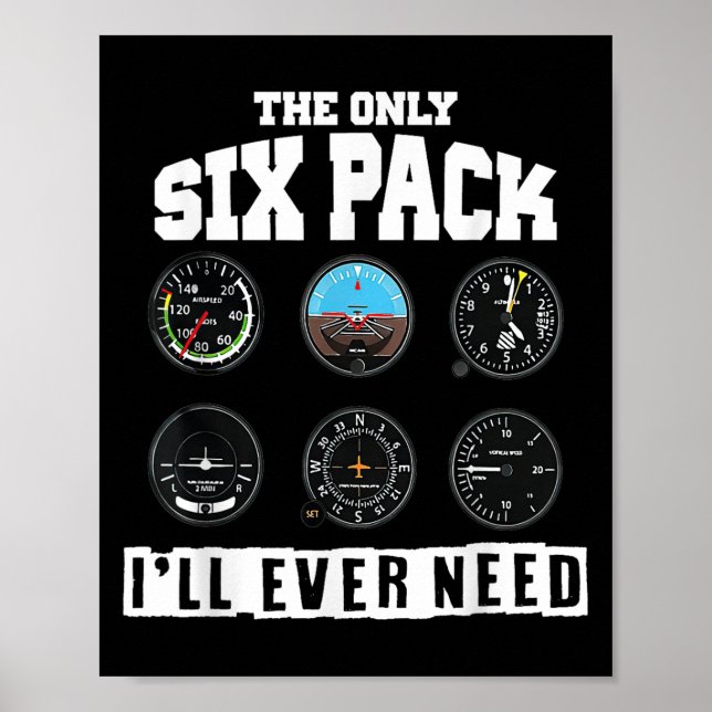 Funny Pilot Aviation - das einzige Sixpack, das ic Poster (Vorne)