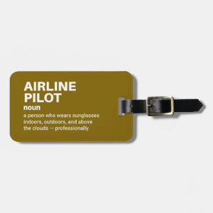 Funny Pilot Definition Geschenk Gepäckanhänger