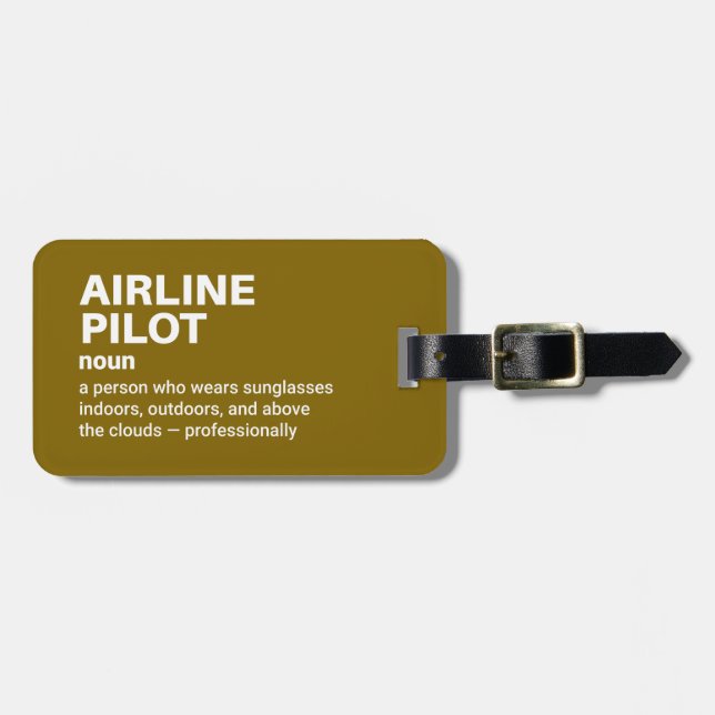 Funny Pilot Definition Geschenk Gepäckanhänger (Vorderseite horizontal)