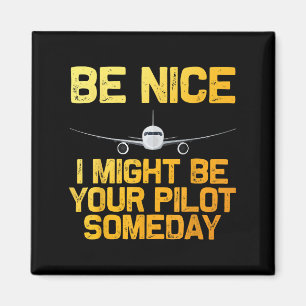 Funny Pilot Design Frauen Luftfahrzeug Magnet