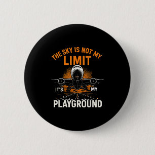 Funny Pilot Flight Flight Flugzeug Pilot Sky Nicht Button