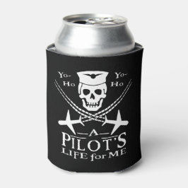 Funny Pilot Skull Airplanes Pirate Spaß | Benutzer Dosenkühler