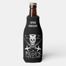 Funny Pilot Skull Airplanes Pirate Spaß | Benutzer Flaschenkühler