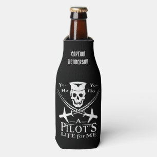 Funny Pilot Skull Airplanes Pirate Spaß Benutzer Flaschenkühler