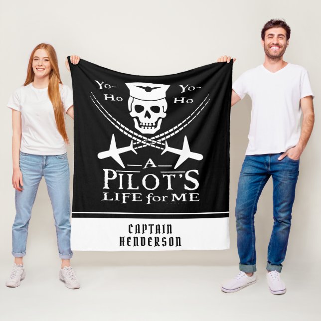 Funny Pilot Skull Airplanes Piraten Spaß| Zolltari Fleecedecke (Beispiel)