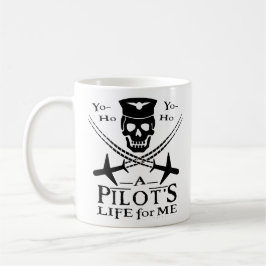 Funny Pilot Skull Cross Flugzeuge Piraten Spaß Bk Kaffeetasse
