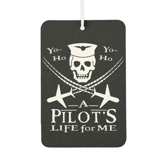 Funny Pilot Skull Cross Flugzeuge Piraterie Spaß Autolufterfrischer (Vorderseite)
