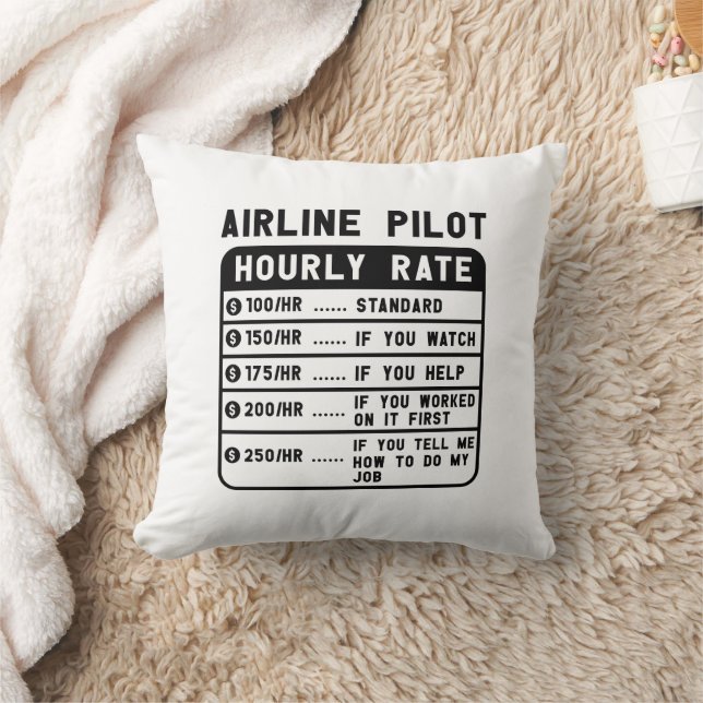 Funny Pilot Stundenflugverkehr Kissen (Decke)