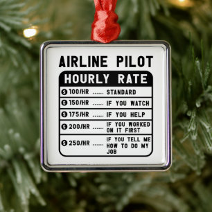 Funny Pilot Stundenflugverkehr Ornament Aus Metall