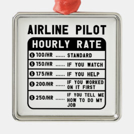 Funny Pilot Stundenflugverkehr Ornament Aus Metall