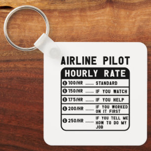 Funny Pilot Stundenflugverkehr Schlüsselanhänger