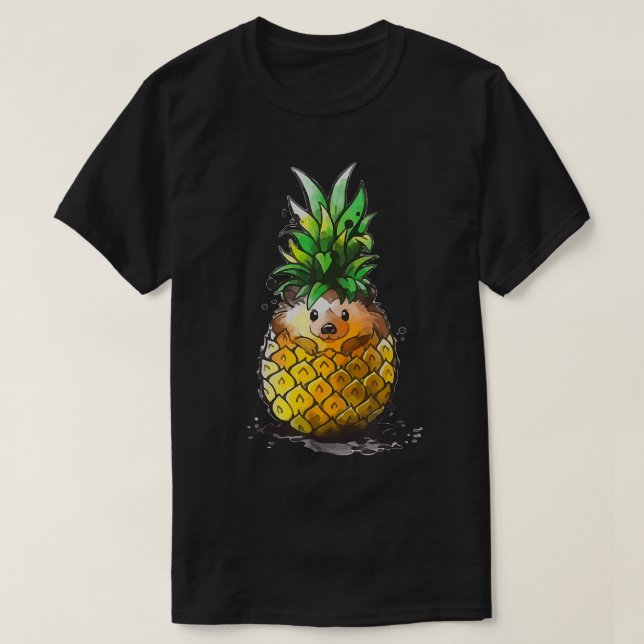 Funny Pineapel Igel Beaches Sommer Igel T-Shirt (Design vorne)