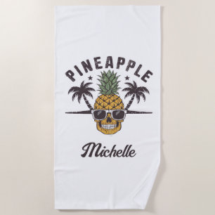 Funny Pineaple mit Sonnenbrille Personalisiert Strandtuch