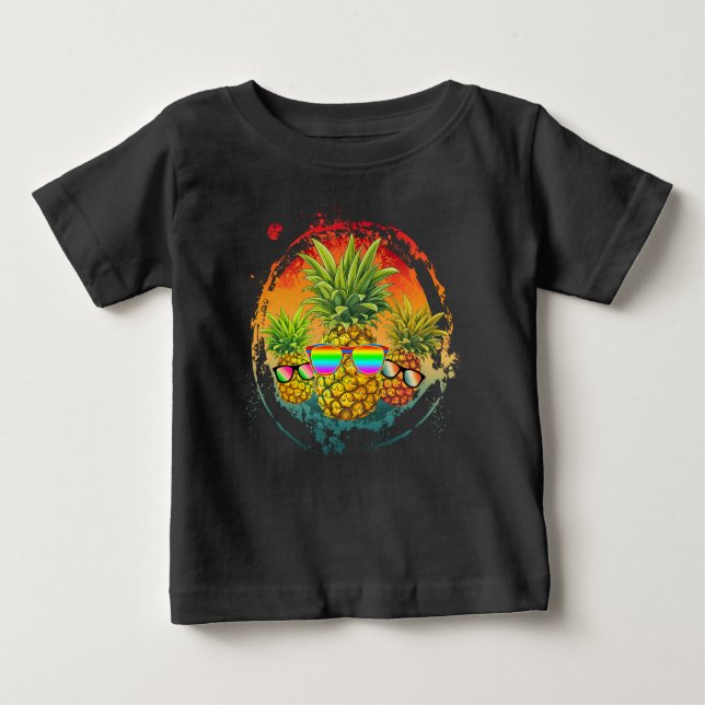 Funny Pineaple Summer Vibes Baby T-shirt (Vorderseite)