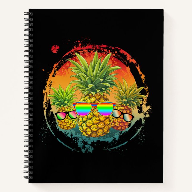 Funny Pineaple Summer Vibes Notizbuch (Vorderseite)