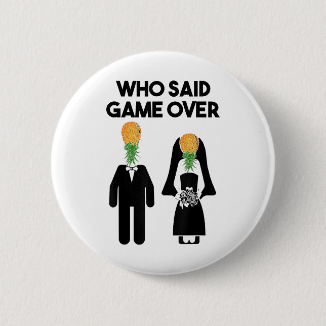 Funny Pineaple Swinger Geschenk Wedding Bride Groo Button (Vorderseite)