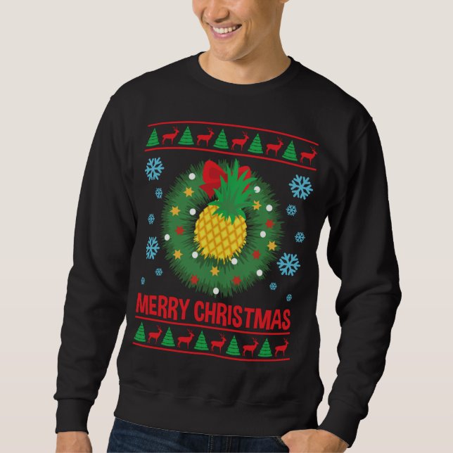 Funny Pineaple Ugly Weihnachtssüßer Sweatshirt (Vorderseite)