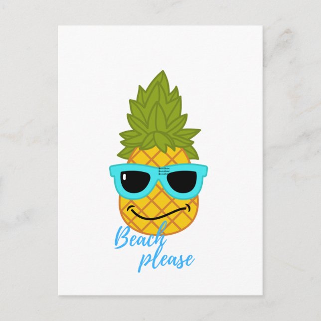 Funny Pineapple Chilling With Summer Sunglasses   Postkarte (Vorderseite)