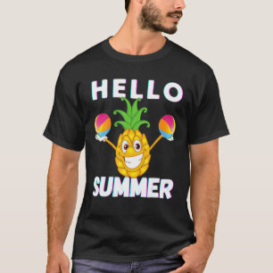 Funny Pineapples Hello Summer Ananas Mama Vater Bo T-Shirt