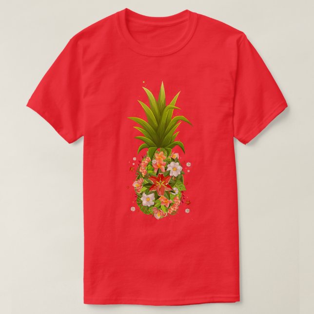 Funny Pineapse Blume Design Hawaiian for women m T-Shirt (Design vorne)