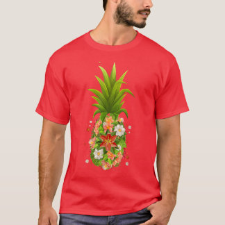 Funny Pineapse Blume Design Hawaiian for women m T-Shirt