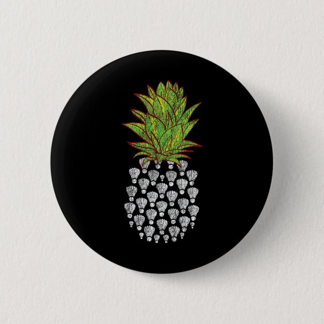 Funny Pineapse gestörte Design Badminton Sport Button (Vorderseite)