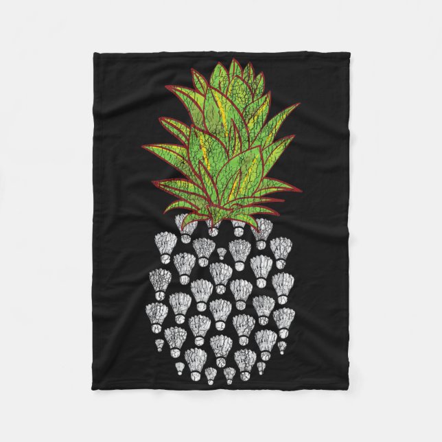 Funny Pineapse gestörte Design Badminton Sport Fleecedecke (Vorderseite)