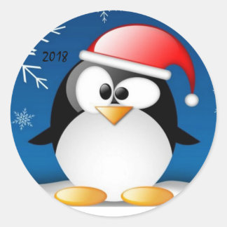Funny Pinguin Aufkleber für ein glückliches neues