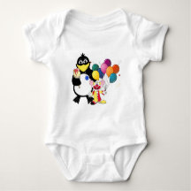 Funny Pinguin & Clown Cartoon