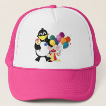 Funny Pinguin & Clown Cartoon