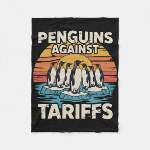 Funny Pinguin gegen Zöllen und Zöllen Pingui Fleecedecke