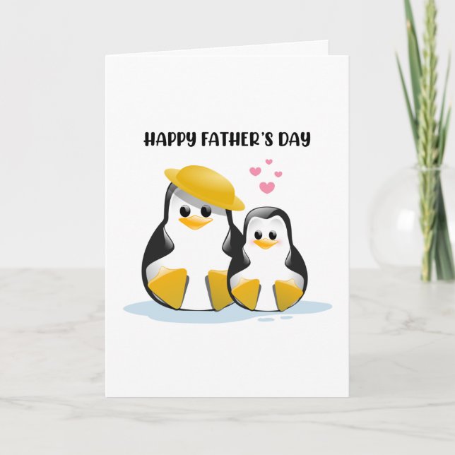 Funny Pinguin Happy Vatertag Karte (Vorderseite)