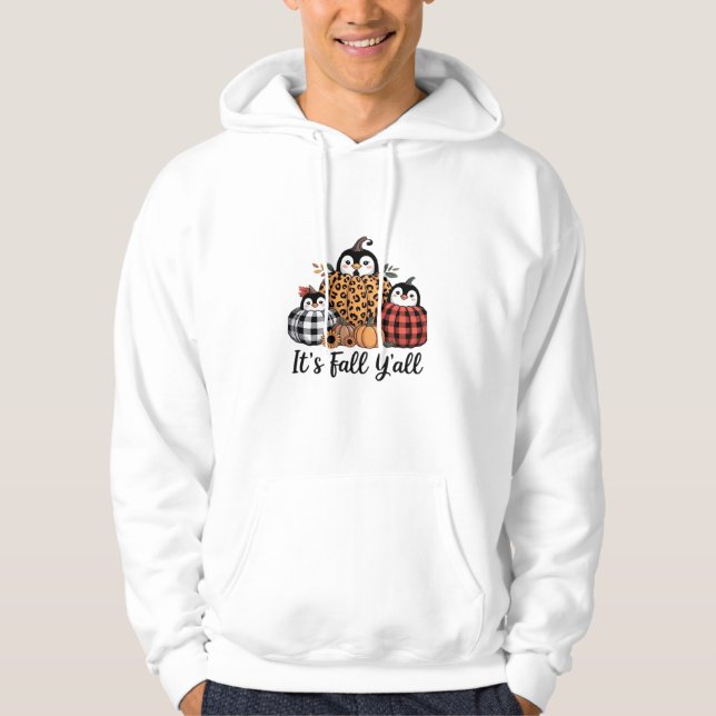 Funny Pinguin It's Fall Y'all Erntedank Lover Hoodie (Vorderseite)