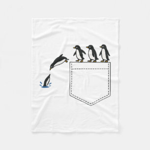 Funny Pinguin Pocket Niedliche Tauchen Pinguin T-S Fleecedecke