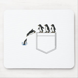 Funny Pinguin Pocket Niedliche Tauchen Pinguin T-S Mousepad