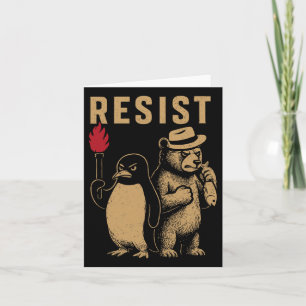 Funny Pinguin Resist Pinguine Protest gegen Tari Karte